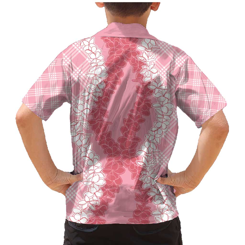 Hawaii Aloha Plumeria Lei Pink Palaka Family Matching Mermaid Dress and Hawaiian Shirt LT7 - Polynesian Pride