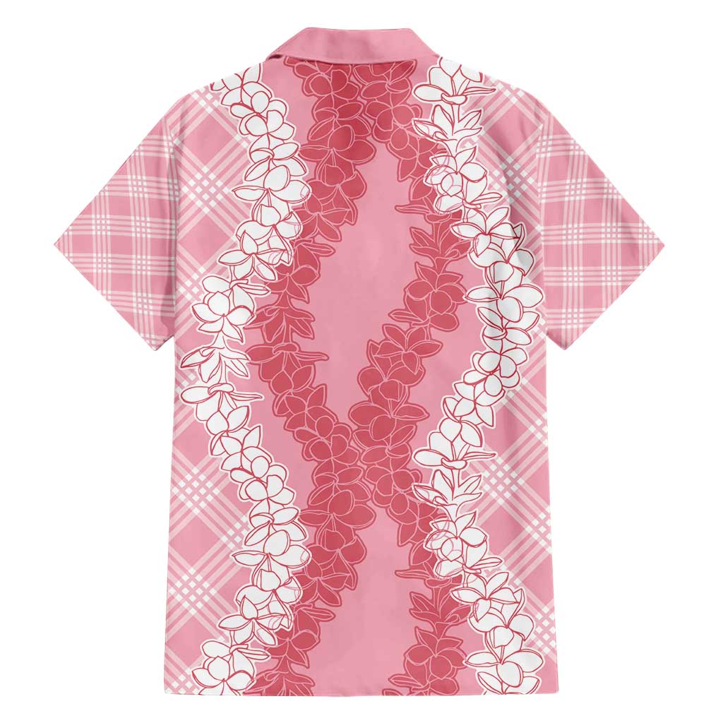 Hawaii Aloha Plumeria Lei Pink Palaka Family Matching Short Sleeve Bodycon Dress and Hawaiian Shirt LT7 - Polynesian Pride