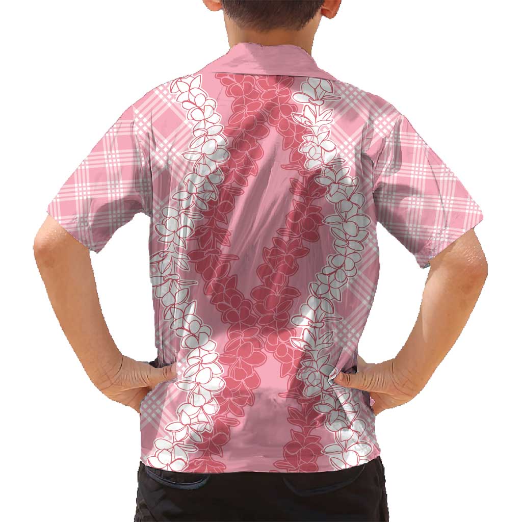 Hawaii Aloha Plumeria Lei Pink Palaka Family Matching Summer Maxi Dress and Hawaiian Shirt LT7 - Polynesian Pride