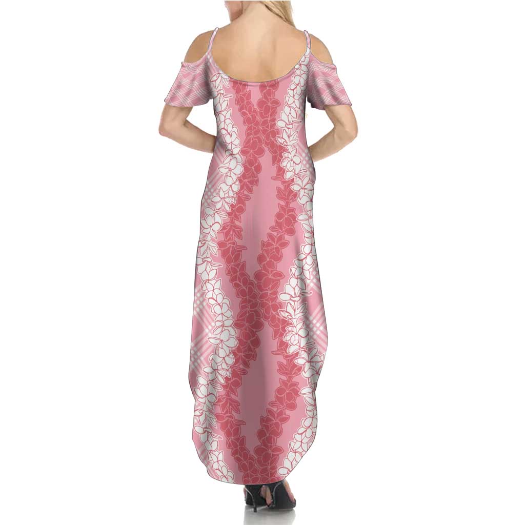 Hawaii Aloha Plumeria Lei Pink Palaka Family Matching Summer Maxi Dress and Hawaiian Shirt LT7 - Polynesian Pride