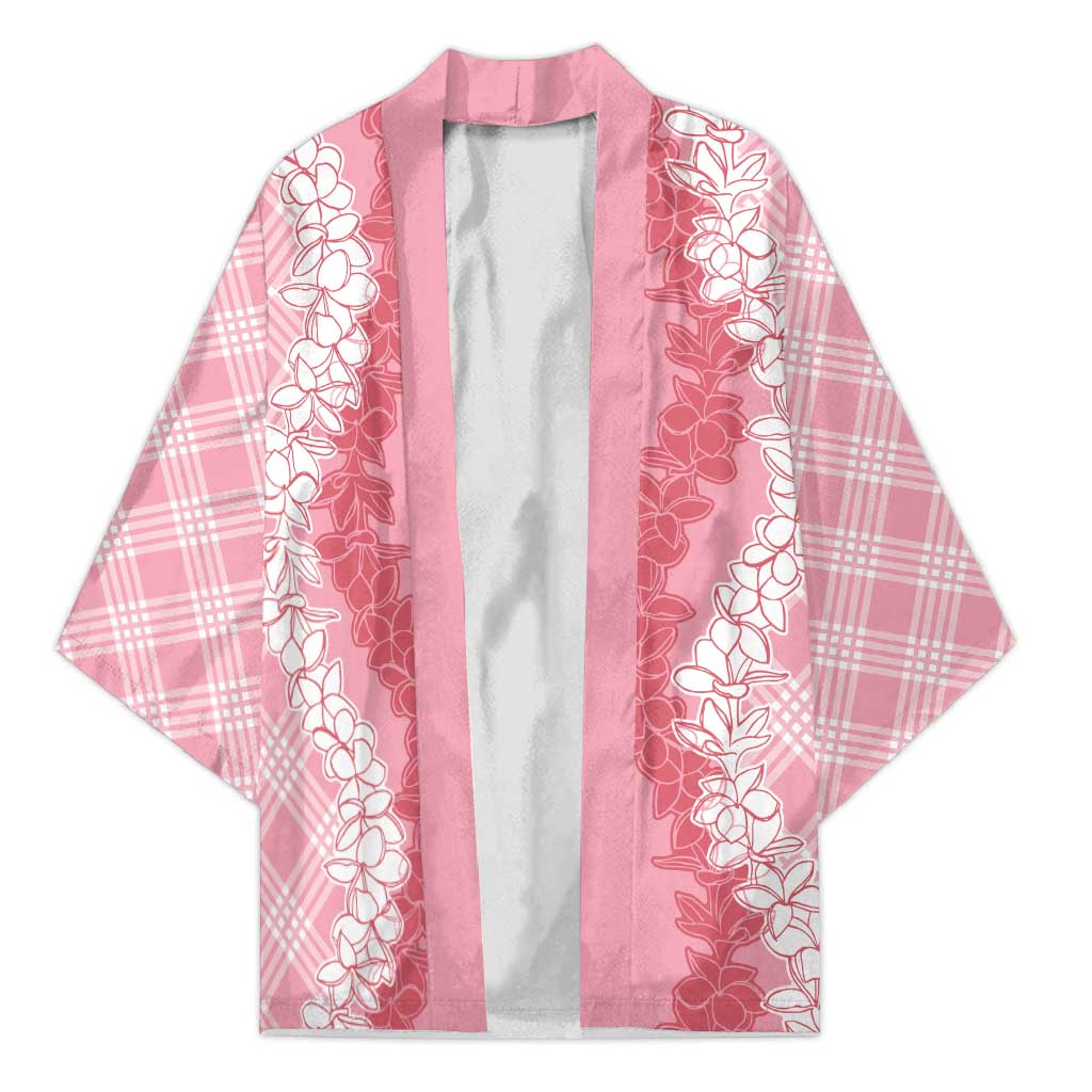 Hawaii Aloha Plumeria Lei Pink Palaka Kimono LT7 Unisex Pink - Polynesian Pride