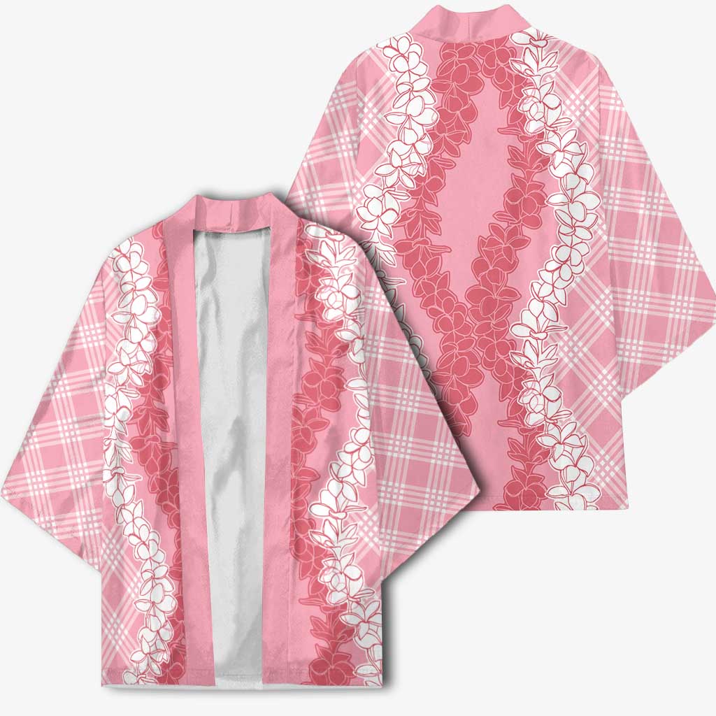 Hawaii Aloha Plumeria Lei Pink Palaka Kimono LT7 - Polynesian Pride