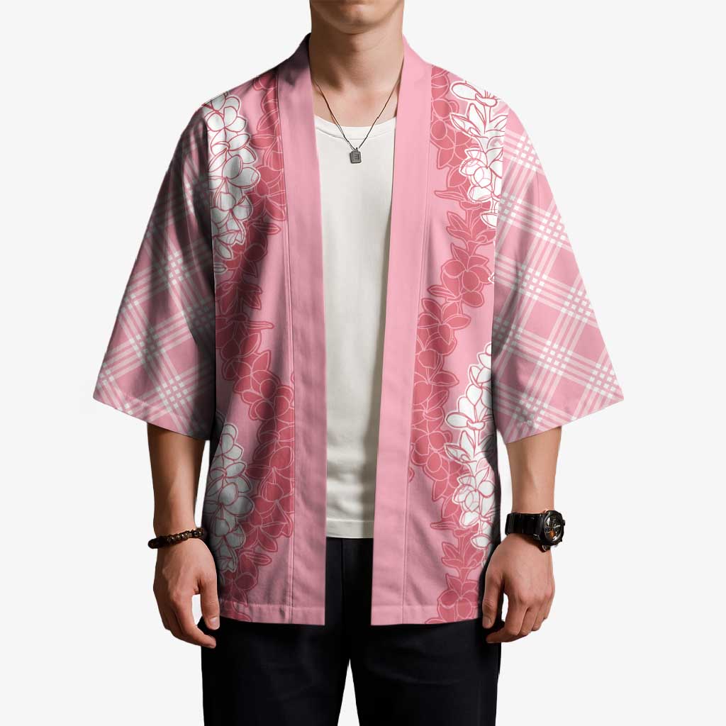Hawaii Aloha Plumeria Lei Pink Palaka Kimono LT7 - Polynesian Pride