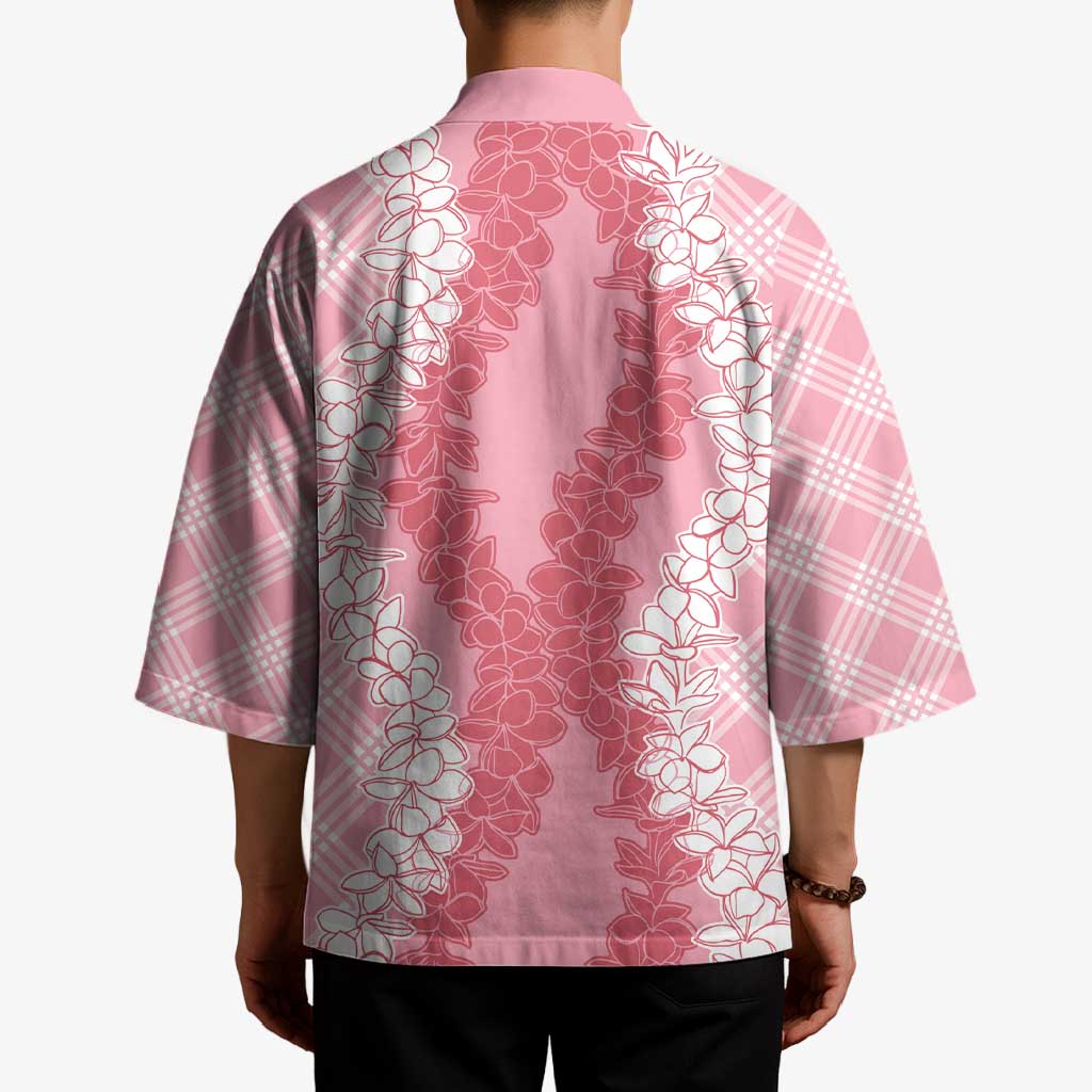Hawaii Aloha Plumeria Lei Pink Palaka Kimono LT7 - Polynesian Pride