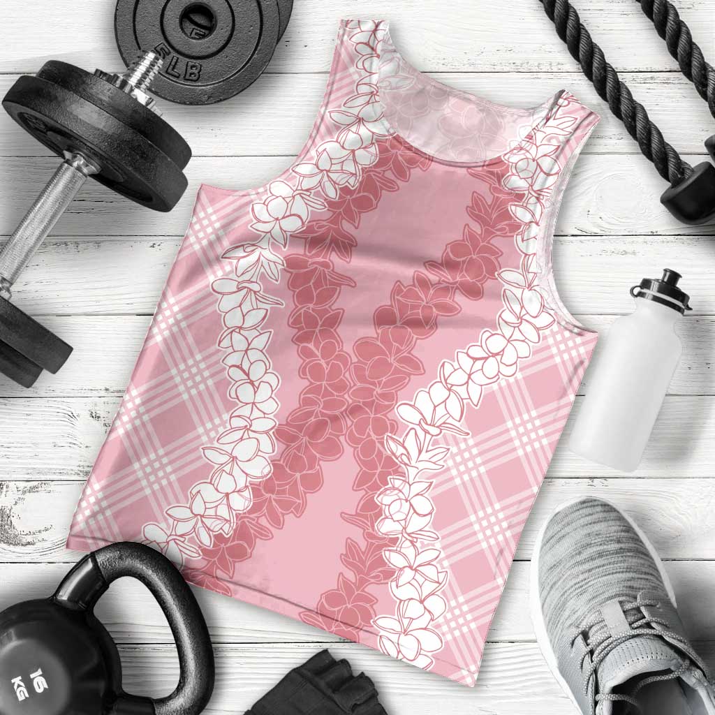 Hawaii Aloha Plumeria Lei Pink Palaka Men Tank Top - Polynesian Pride