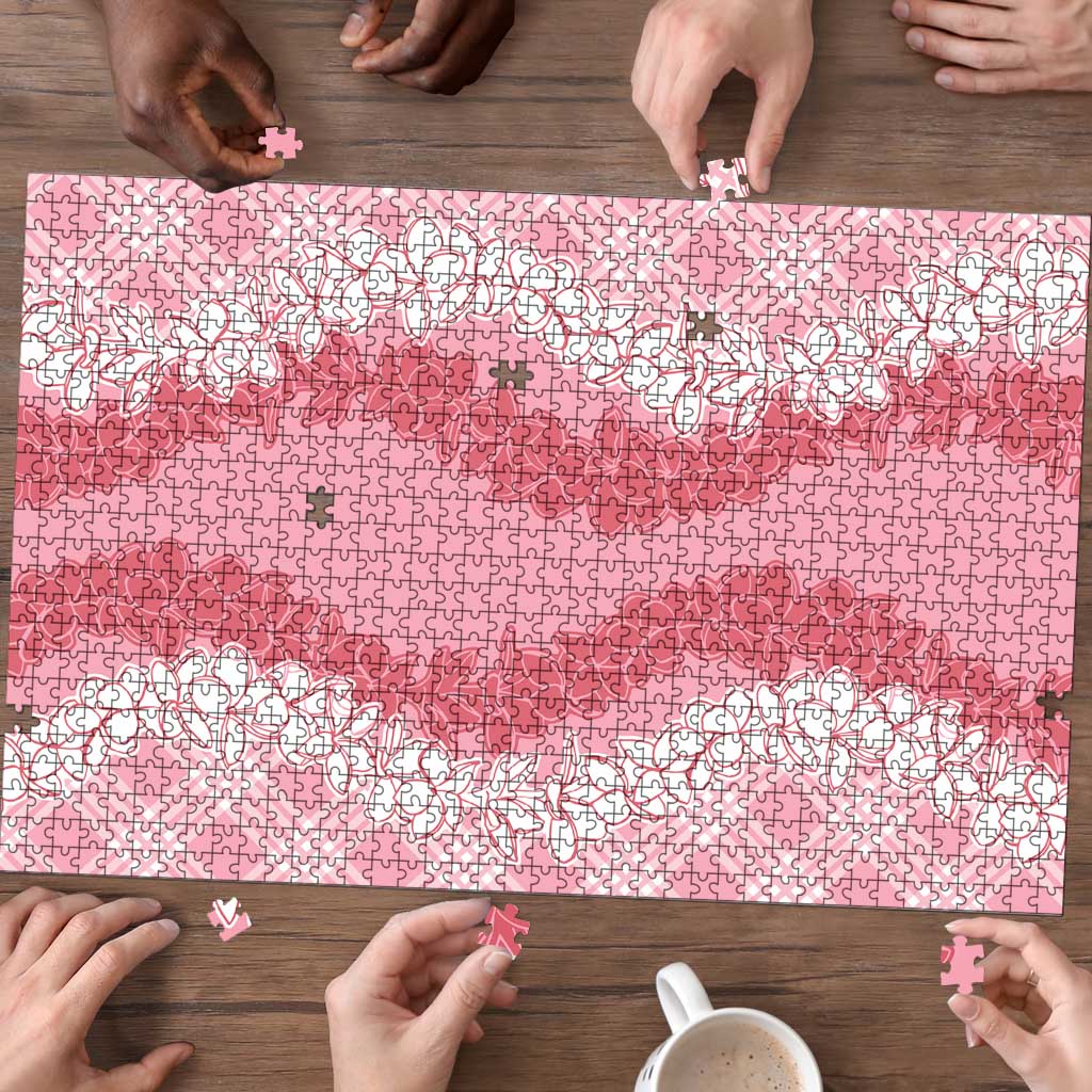Hawaii Aloha Plumeria Lei Pink Palaka Puzzle - Polynesian Pride