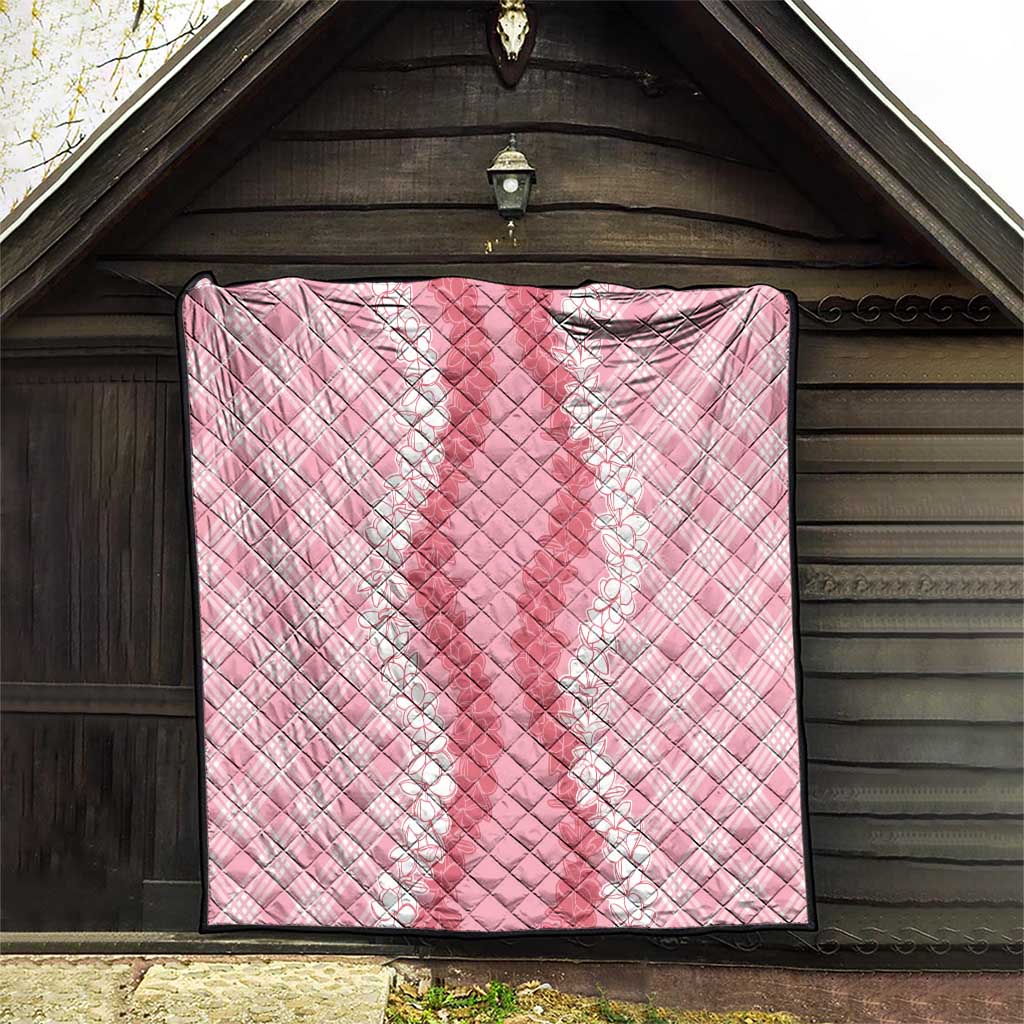 Hawaii Aloha Plumeria Lei Pink Palaka Quilt LT7 - Polynesian Pride
