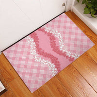 Hawaii Aloha Plumeria Lei Pink Palaka Rubber Doormat LT7 - Polynesian Pride