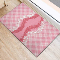 Hawaii Aloha Plumeria Lei Pink Palaka Rubber Doormat LT7 - Polynesian Pride