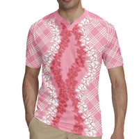 Hawaii Aloha Plumeria Lei Pink Palaka Rugby Jersey - Polynesian Pride