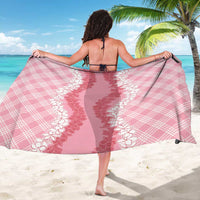 Hawaii Aloha Plumeria Lei Pink Palaka Sarong - Polynesian Pride