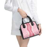 Hawaii Aloha Plumeria Lei Pink Palaka Shoulder Handbag - Polynesian Pride
