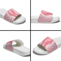 Hawaii Aloha Plumeria Lei Pink Palaka Slide Sandals - Polynesian Pride