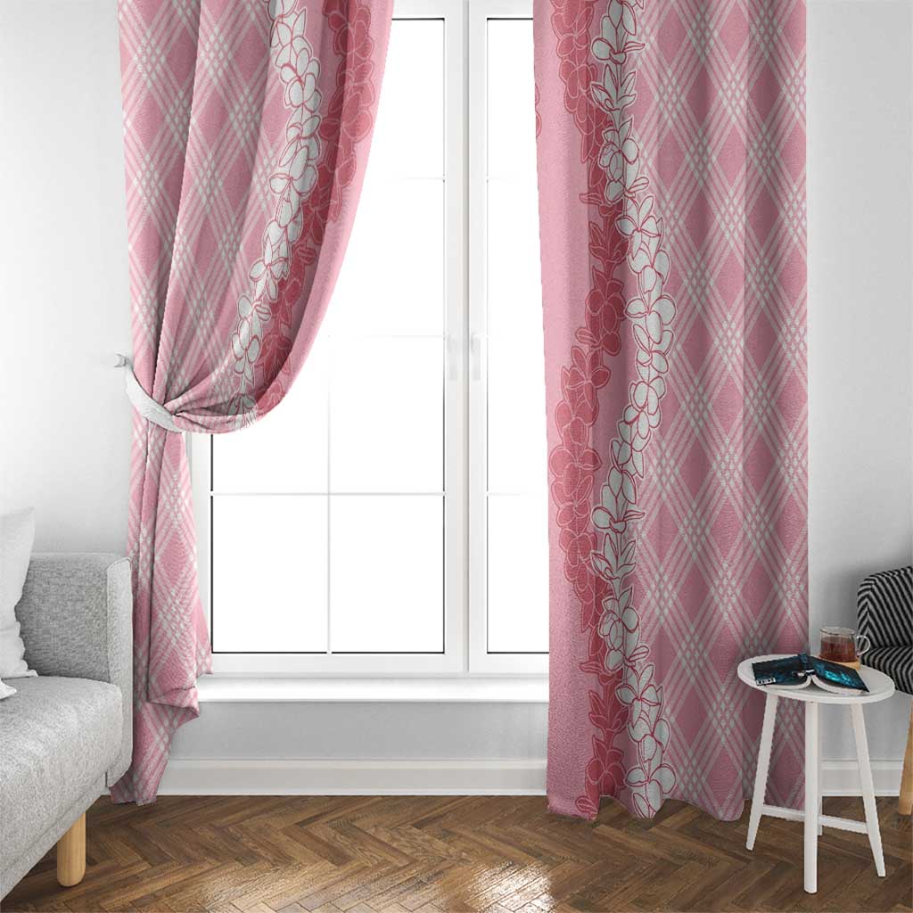Hawaii Aloha Plumeria Lei Pink Palaka Window Curtain - Polynesian Pride