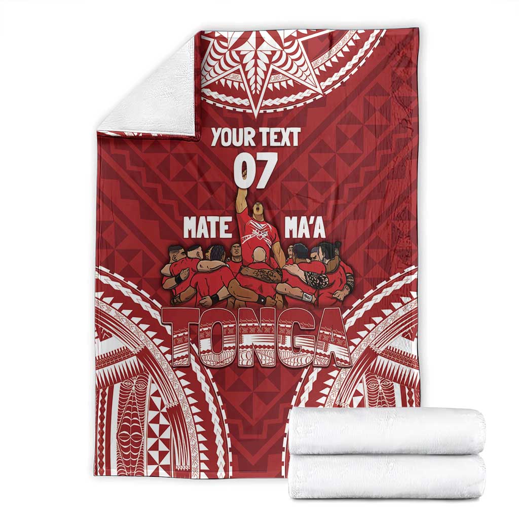 Personalized Mate Maa Tonga Rugby Blanket Ofa Atu Tonga
