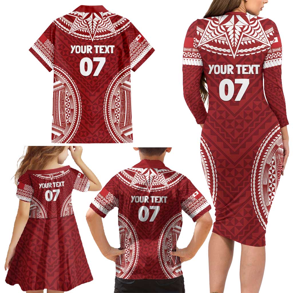 Personalized Mate Maa Tonga Rugby Family Matching Long Sleeve Bodycon Dress and Hawaiian Shirt Ofa Atu Tonga LT7 - Polynesian Pride