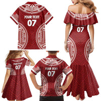 Personalized Mate Maa Tonga Rugby Family Matching Mermaid Dress and Hawaiian Shirt Ofa Atu Tonga LT7 - Polynesian Pride