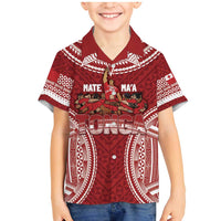 Personalized Mate Maa Tonga Rugby Family Matching Mermaid Dress and Hawaiian Shirt Ofa Atu Tonga LT7 Son's Shirt Red - Polynesian Pride
