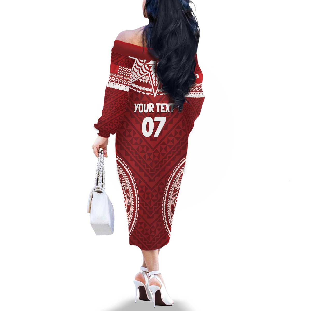 Personalized Mate Maa Tonga Rugby Family Matching Off The Shoulder Long Sleeve Dress and Hawaiian Shirt Ofa Atu Tonga LT7 - Polynesian Pride