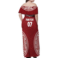 Personalized Mate Maa Tonga Rugby Family Matching Off Shoulder Maxi Dress and Hawaiian Shirt Ofa Atu Tonga LT7 - Polynesian Pride