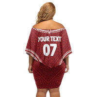 Personalized Mate Maa Tonga Rugby Family Matching Off Shoulder Short Dress and Hawaiian Shirt Ofa Atu Tonga LT7 - Polynesian Pride
