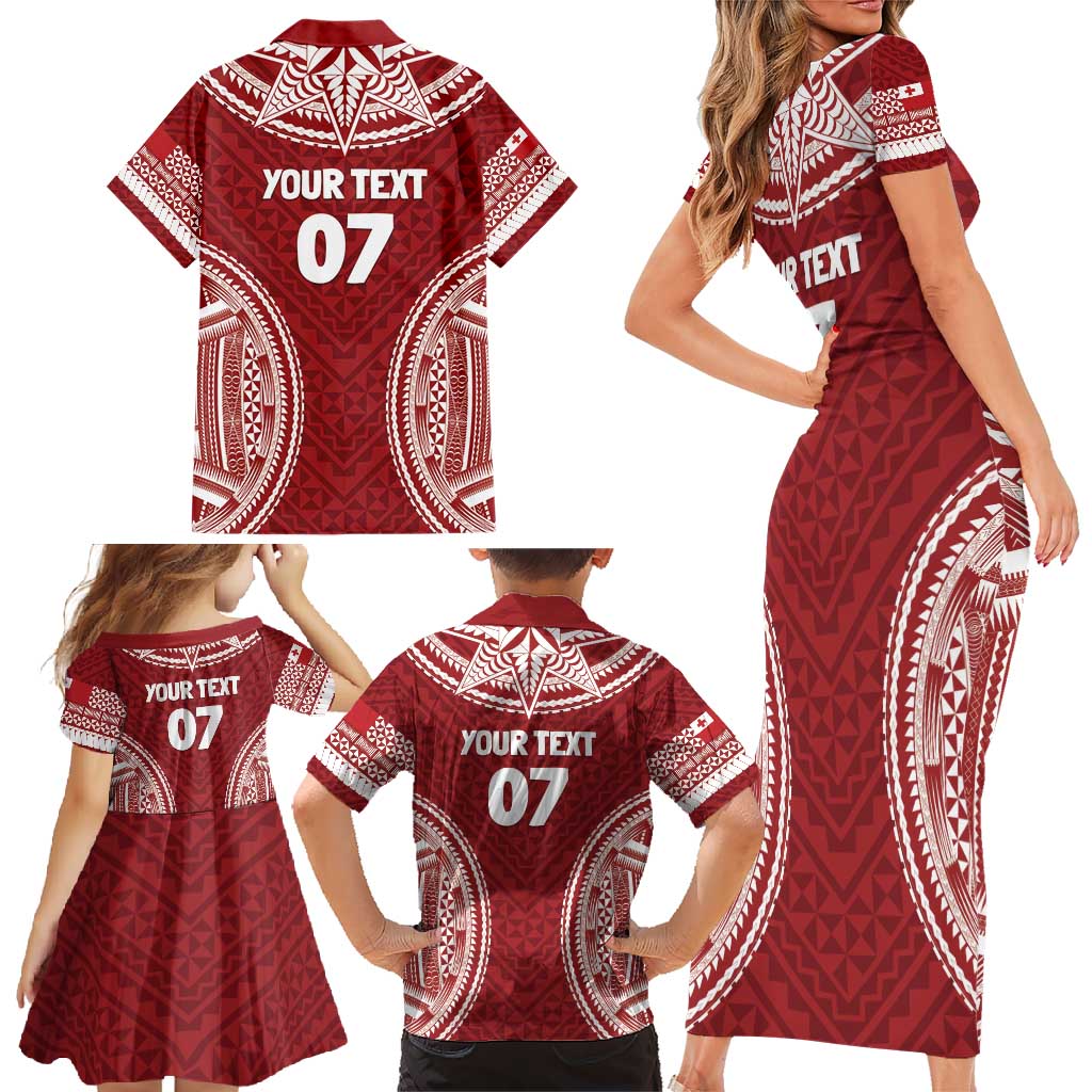 Personalized Mate Maa Tonga Rugby Family Matching Short Sleeve Bodycon Dress and Hawaiian Shirt Ofa Atu Tonga LT7 - Polynesian Pride