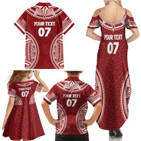 Personalized Mate Maa Tonga Rugby Family Matching Summer Maxi Dress and Hawaiian Shirt Ofa Atu Tonga LT7 - Polynesian Pride