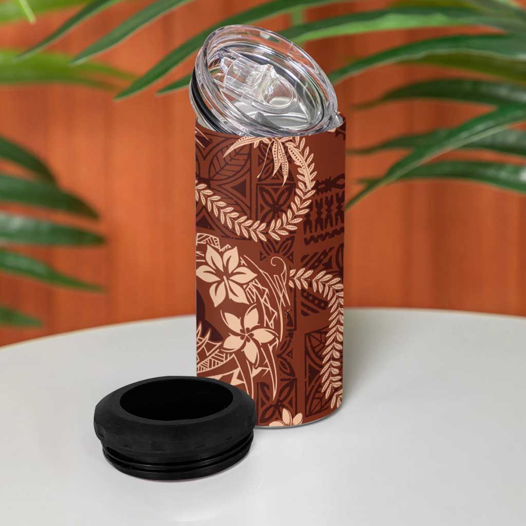 Hawaii Plumeria 4 in 1 Can Cooler Tumbler Hau'oli la Makuahine Sunburned LT7 - Polynesian Pride