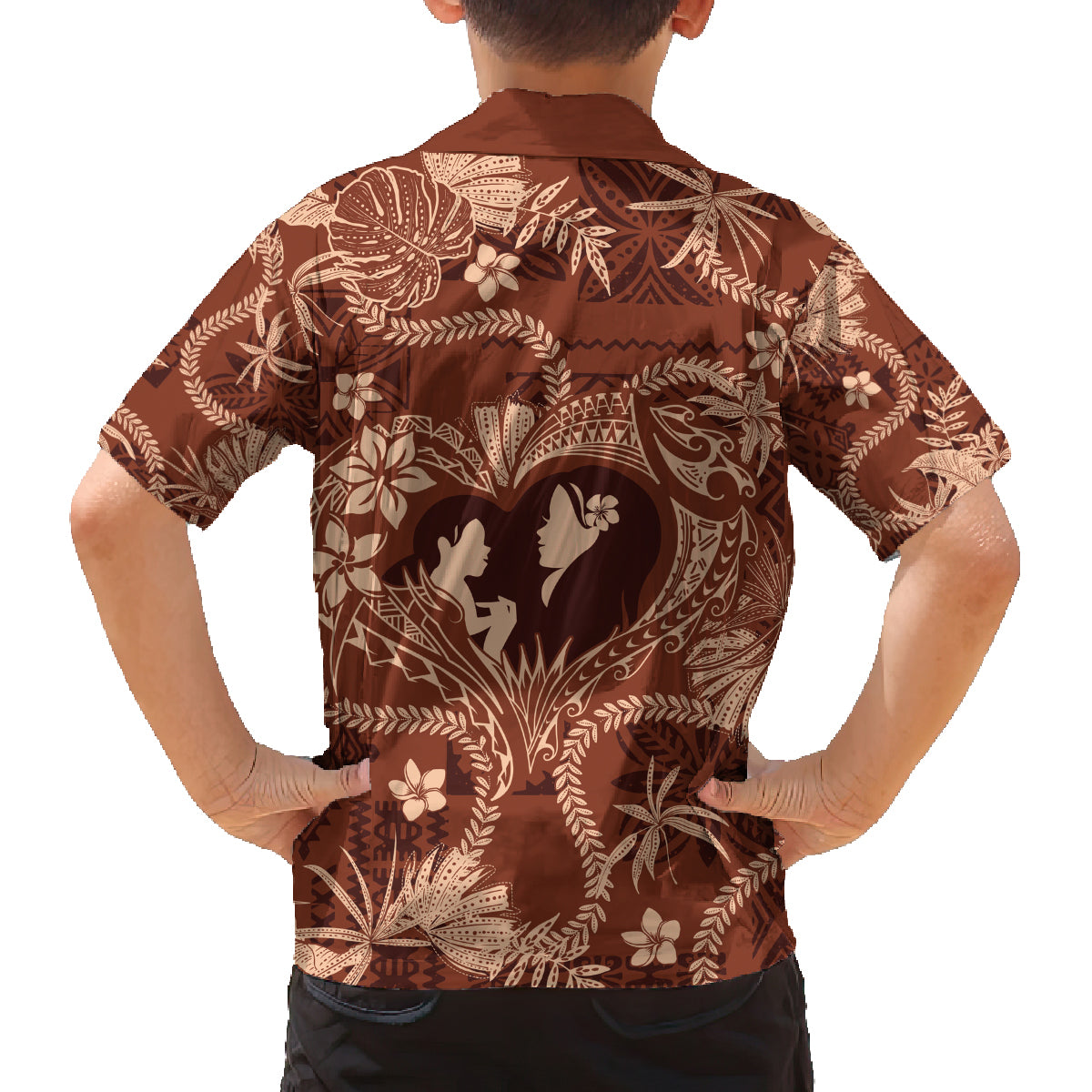 Hawaii Plumeria Family Matching Puletasi and Hawaiian Shirt Hau'oli la Makuahine Sunburned LT7 - Polynesian Pride