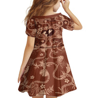 Hawaii Plumeria Kid Short Sleeve Dress Hau'oli la Makuahine Sunburned LT7 - Polynesian Pride