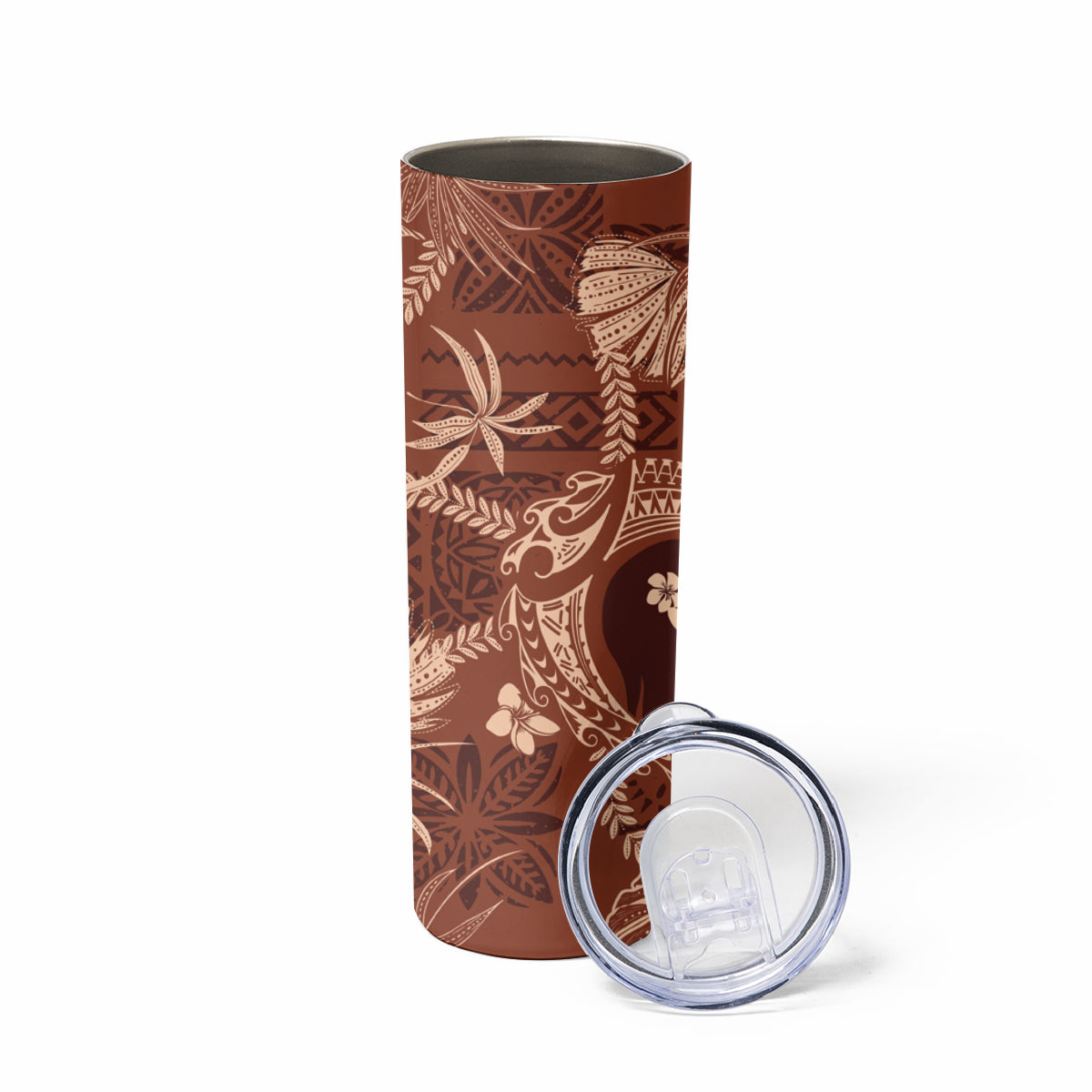 Hawaii Plumeria Skinny Tumbler Hau'oli la Makuahine Sunburned LT7 - Polynesian Pride