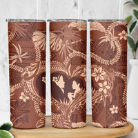 Hawaii Plumeria Skinny Tumbler Hau'oli la Makuahine Sunburned LT7 - Polynesian Pride