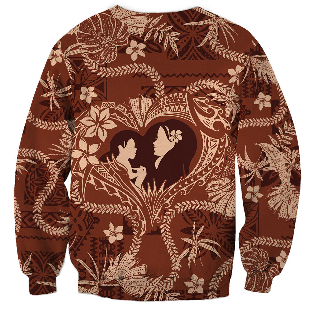 Hawaii Plumeria Sweatshirt Hau'oli la Makuahine Sunburned LT7 - Polynesian Pride