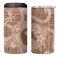 Hawaii Plumeria 4 in 1 Can Cooler Tumbler Hau'oli la Makuahine Beige LT7 One Size: 16 oz Beige - Polynesian Pride