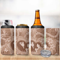 Hawaii Plumeria 4 in 1 Can Cooler Tumbler Hau'oli la Makuahine Beige LT7 - Polynesian Pride