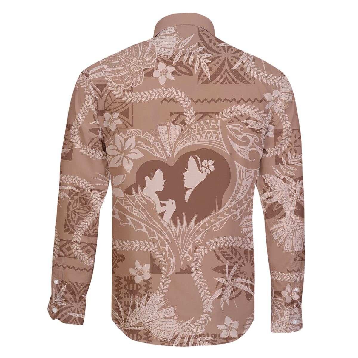 Hawaii Plumeria Family Matching Puletasi and Hawaiian Shirt Hau'oli la Makuahine Beige LT7 - Polynesian Pride