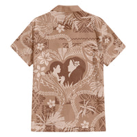 Hawaii Plumeria Family Matching Short Sleeve Bodycon Dress and Hawaiian Shirt Hau'oli la Makuahine Beige LT7 - Polynesian Pride