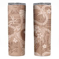 Hawaii Plumeria Skinny Tumbler Hau'oli la Makuahine Beige LT7 Beige - Polynesian Pride