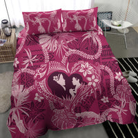 Hawaii Plumeria Bedding Set Hau'oli la Makuahine Rosy LT7 - Polynesian Pride