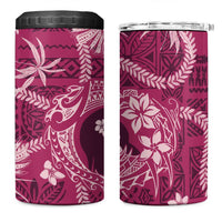 Hawaii Plumeria 4 in 1 Can Cooler Tumbler Hau'oli la Makuahine Rosy LT7 One Size: 16 oz Pink - Polynesian Pride
