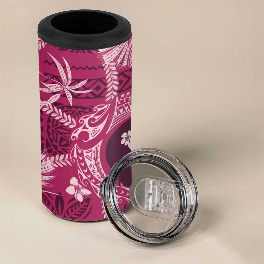 Hawaii Plumeria 4 in 1 Can Cooler Tumbler Hau'oli la Makuahine Rosy LT7 - Polynesian Pride