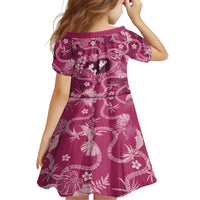 Hawaii Plumeria Kid Short Sleeve Dress Hau'oli la Makuahine Rosy LT7 - Polynesian Pride