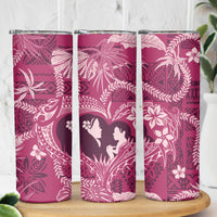 Hawaii Plumeria Skinny Tumbler Hau'oli la Makuahine Rosy LT7 - Polynesian Pride