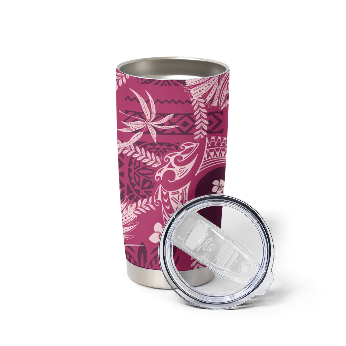 Hawaii Plumeria Tumbler Cup Hau'oli la Makuahine Rosy