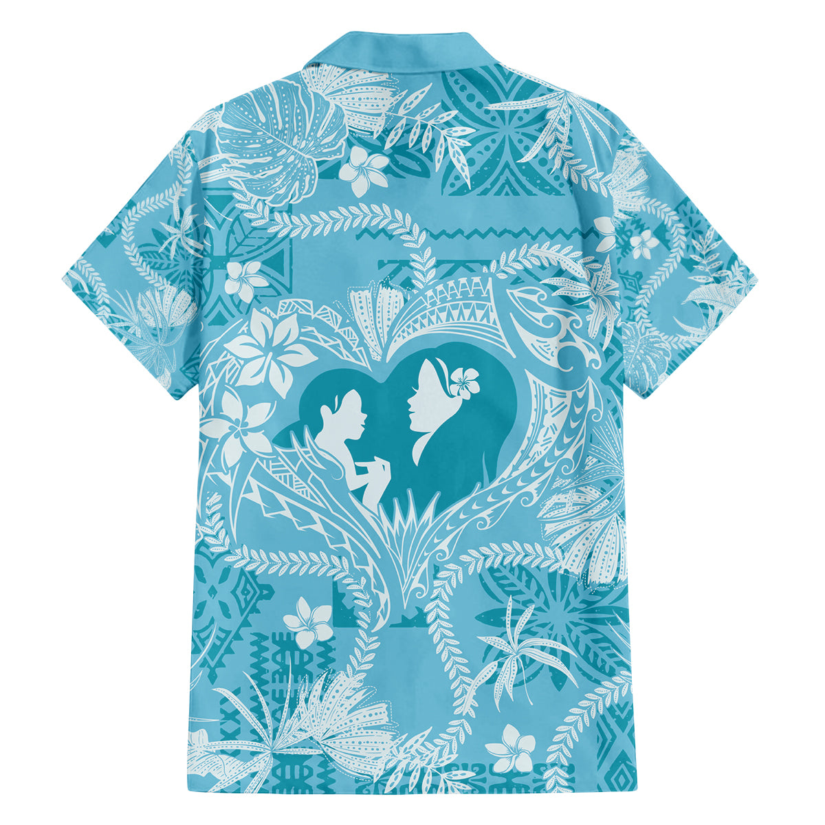 Hawaii Plumeria Family Matching Tank Maxi Dress and Hawaiian Shirt Hau'oli la Makuahine Turquoise LT7 - Polynesian Pride
