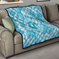 Hawaii Plumeria Quilt Hau'oli la Makuahine Turquoise LT7 - Polynesian Pride