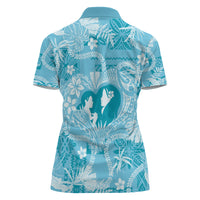 Hawaii Plumeria Women Polo Shirt Hau'oli la Makuahine Turquoise LT7 - Polynesian Pride