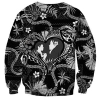 Hawaii Plumeria Sweatshirt Hau'oli la Makuahine Monochrome LT7 - Polynesian Pride