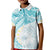 Polynesia Humpback Whale Kid Polo Shirt Tropical Plumeria Turquoise