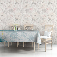 Polynesia Humpback Whale Tablecloth Tropical Plumeria Turquoise
